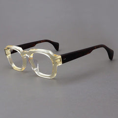 Rotonya Acetate Retro Square Glasses Frame Rectangle Frames Southood Yellow Leopard 