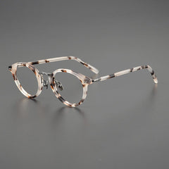 Rowan Vintage Acetate Glasses Frame Cat Eye Frames Southood White Leopard 