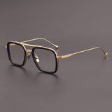 Royce Square Titanium Acetate Glasses Frame Rectangle Frames Southood Black gold 