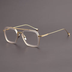 Royce Square Titanium Acetate Glasses Frame Rectangle Frames Southood Clear gold 