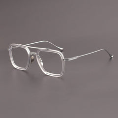 Royce Square Titanium Acetate Glasses Frame Rectangle Frames Southood Clear silver 
