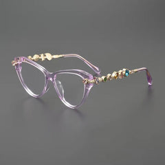 Ruby Vintage Rhinesotne Cat Eye Glasses Frame Browline Frames Southood Purple 