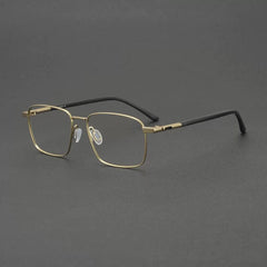 Ryan Ultralight Titanium Glasses Frame Rectangle Frames Southood Gold 