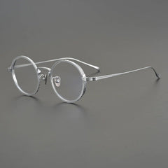 Saint Vintage Round Titanium Eyeglasses Frame Round Frames Southood Silver 