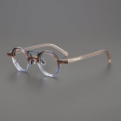 Sanjurjo Vintage Acetate Splicing Glasses Frame Geometric Frames Southood Blue Brown 
