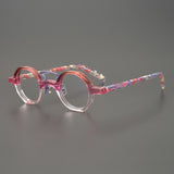 Sanjurjo Vintage Acetate Splicing Glasses Frame Geometric Frames Southood Purple Powder 