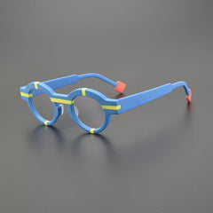 Saxan Matte Acetate Round Glasses Frame Round Frames Southood Matte Blue 