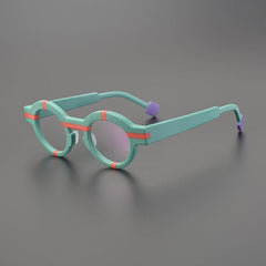 Saxan Matte Acetate Round Glasses Frame Round Frames Southood Matte Green 