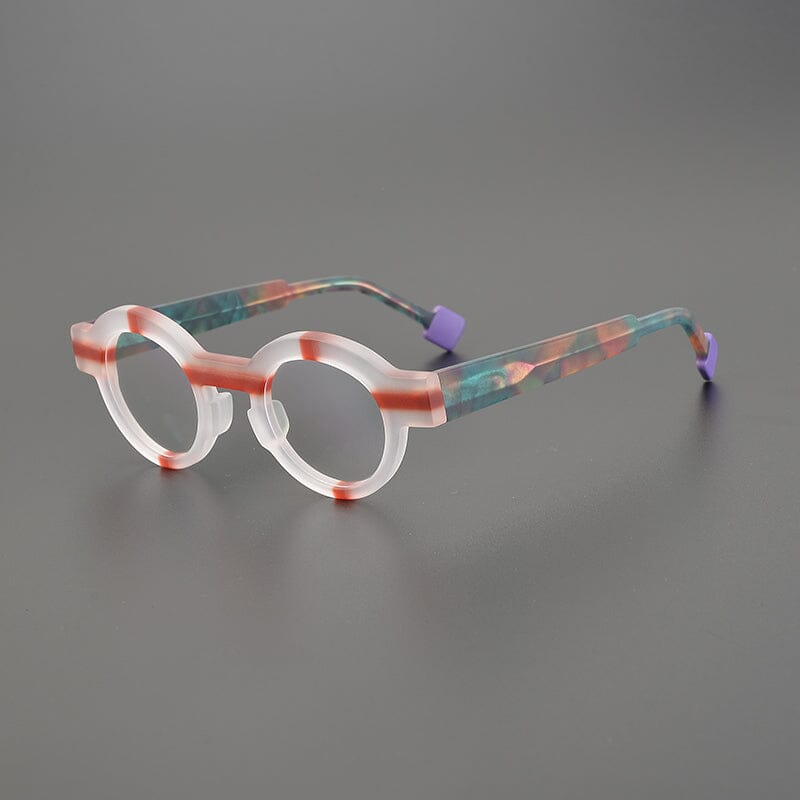 Saxan Matte Acetate Round Glasses Frame Round Frames Southood Matte White 