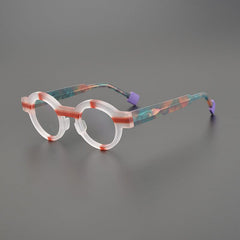 Saxan Matte Acetate Round Glasses Frame Round Frames Southood Matte White 