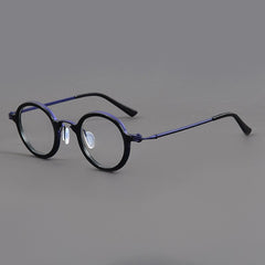 Saxon Titanium Round Glasses Frame Round Frames Southood Purple blue 
