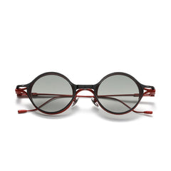 SB Round Titanium Glasses Frame With Magnetic Sunglasses Clips Round Frames Southood Red 