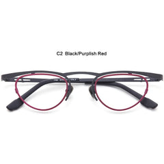 Seb Titanium Cat Eye Glasses Frame Cat Eye Frames Southood C2Pureple Red 