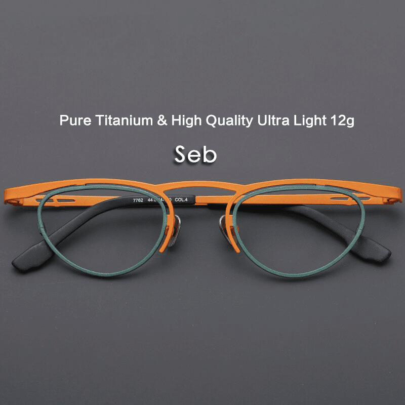 Seb Titanium Cat Eye Glasses Frame Cat Eye Frames Southood C4Orange 