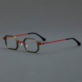 Sewald Retro Acetate Glasses Frame Geometric Frames Southood Red 