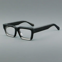 Shan Retro Rectangle Acetate Glasses Frame Rectangle Frames Southood Black 