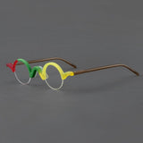 Shaw Retro Round Acetate Glasses Frame Round Frames Southood Yellow Red 