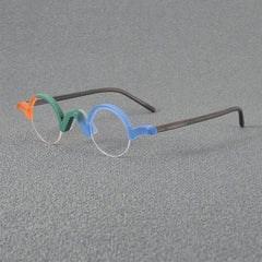 Shaw Round Acetate Glasses Frame Round Frames Southood Matte Green Blue 