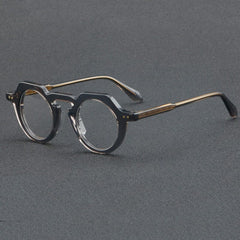 Shelton Vintage Acetate Glasses Frame Round Frames Southood C4 Grey 