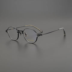 Sian Retro Titanium Glasses Frame oval frame Southood Black 
