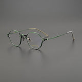 Sian Retro Titanium Glasses Frame oval frame Southood Green 