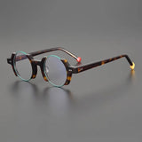 Sinjin Round Acetate Personalized Eyeglasses Frames Round Frames Southood Leopard green 