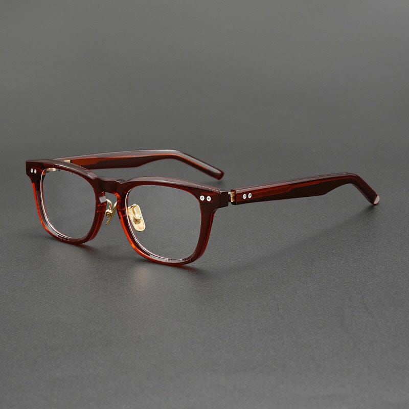 Sinner Vintage Acetate Eyeglasses Frame Rectangle Frames Southood Clear Red Gold 