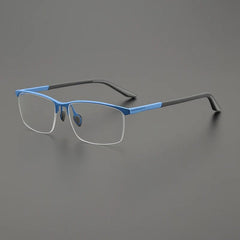 Skylor Business Titanium Glasses Frame Rectangle Frames Southood Blue 