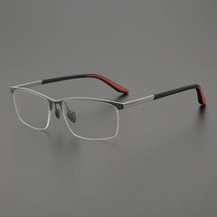 Skylor Business Titanium Glasses Frame Rectangle Frames Southood Grey 
