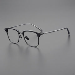 Smythe Vintage Acetate Titanium Glasses Frame Rectangle Frames Southood Black Gun 