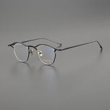 Sol Vintage Personalized Titanium Eyeglasses Frame Geometric Frames Southood Black 
