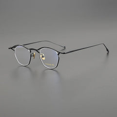 Sol Vintage Personalized Titanium Eyeglasses Frame Geometric Frames Southood Black 