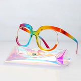 Southood Rainbow Glasses Frame With Free Rainbow Case Cat Eye Frames Southood case45057 