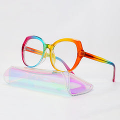 Southood Rainbow Glasses Frame With Free Rainbow Case Cat Eye Frames Southood case53701 