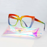 Southood Rainbow Glasses Frame With Free Rainbow Case Cat Eye Frames Southood case54340 