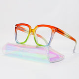 Southood Rainbow Glasses Frame With Free Rainbow Case Cat Eye Frames Southood case54341 