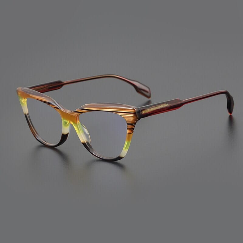Sparke Acetate Cat Eye Glasses Frame Cat Eye Frames Southood Brown Yellow 
