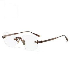Spurs Retro Rimless Titanium Glasses Frame Geometric Frames Southood Bronze 