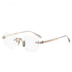 Spurs Retro Rimless Titanium Glasses Frame Geometric Frames Southood Gold 