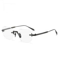 Spurs Retro Rimless Titanium Glasses Frame Geometric Frames Southood Gun 