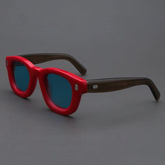 Starr Retro Acetate Sunglasses Sunglasses Southood Red Gray Green(Light Blue） 