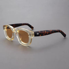 Starr Retro Acetate Sunglasses Sunglasses Southood Yellow Leopard(Light Tea) 