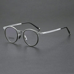 Stellan Vintage TR90 Alloy Eyeglasses Frame Geometric Frames Southood Black Silver 