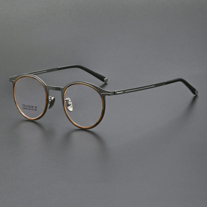 Stellan Vintage TR90 Alloy Eyeglasses Frame Geometric Frames Southood Gun Leopard 