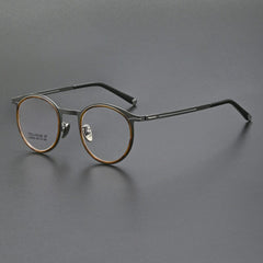 Stellan Vintage TR90 Alloy Eyeglasses Frame Geometric Frames Southood Gun Leopard 
