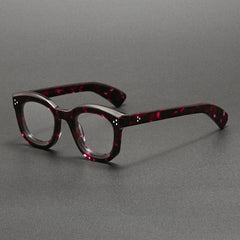 Sue Retro Acetate Glasses Frame Oval Frames Southood Purple Leopard 