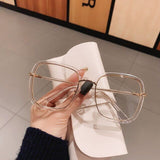 Susan Glamorous Leoaprd Clear Glasses Frame Rectangle Frames Southood clear clear 