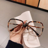 Susan Glamorous Leoaprd Clear Glasses Frame Rectangle Frames Southood leopard clear clear 