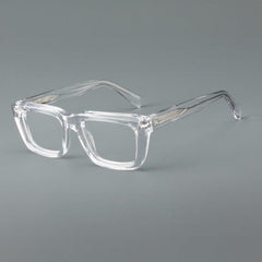 Sutton Retro Rectangle Acetate Glasses Frame Rectangle Frames Southood Clear 