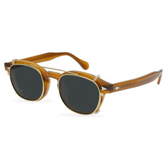 Symon Acetate Glasses Frame With sunglasses Clips Cat Eye Frames Southood Color3 Linen 